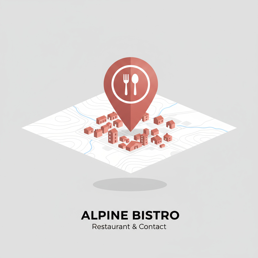 Stylized map pin graphic